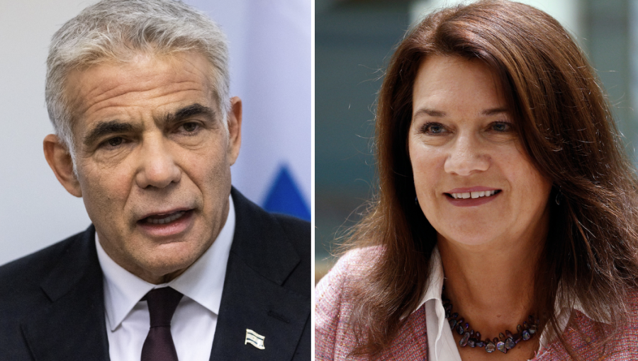 Israeli Foreign Minister Yair Lapid and Swedish Foreign Minister Ann Linde (Photos: Olivier Fitoussi/Flash90, Shutterstock)