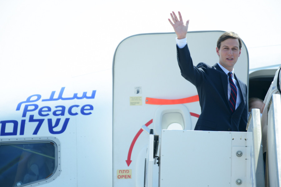 Jared Kushner seen ahead of his departure with US-Israeli delegation from Tel Aviv to Abu Dhabi, at Ben-Gurion International Airport, August 31, 2020. (Photo: Tomer Neuberg/Flash90)