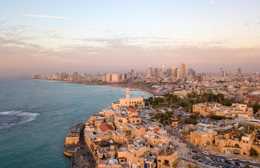 Israeli coastline from Jaffa up to Tel Aviv
