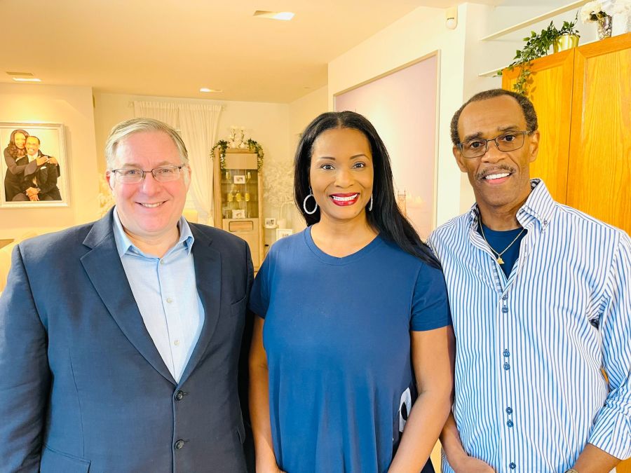Joel C. Rosenberg with Dr. Ruth Pauline Plummer and Bishop Glenn Plummer (Photo: ALL ISRAEL NEWS)