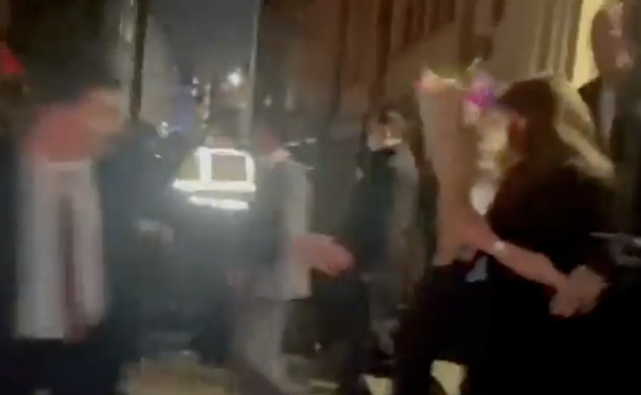 Security evacuates Israeli Ambassador to the UK Tzipi Hotovely from an event at the London School of Economics, Nov. 9 (Photo: Screenshot/Twitter)