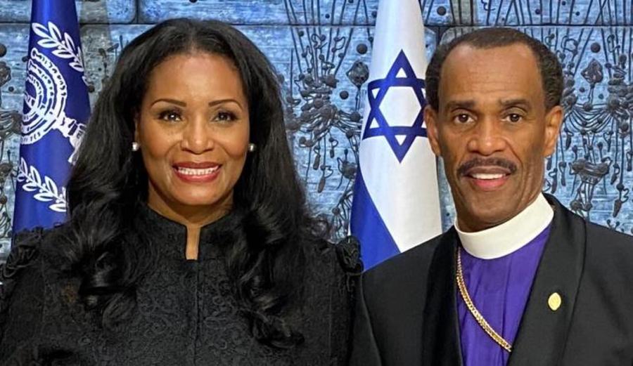 Church of God in Christ Bishop of Israel Glenn Plummer and First Lady Ruth Pauline Plummer, Ph.D. at the Israeli president's New Year's reception, Dec. 29, 2021. (Photo: courtesy)