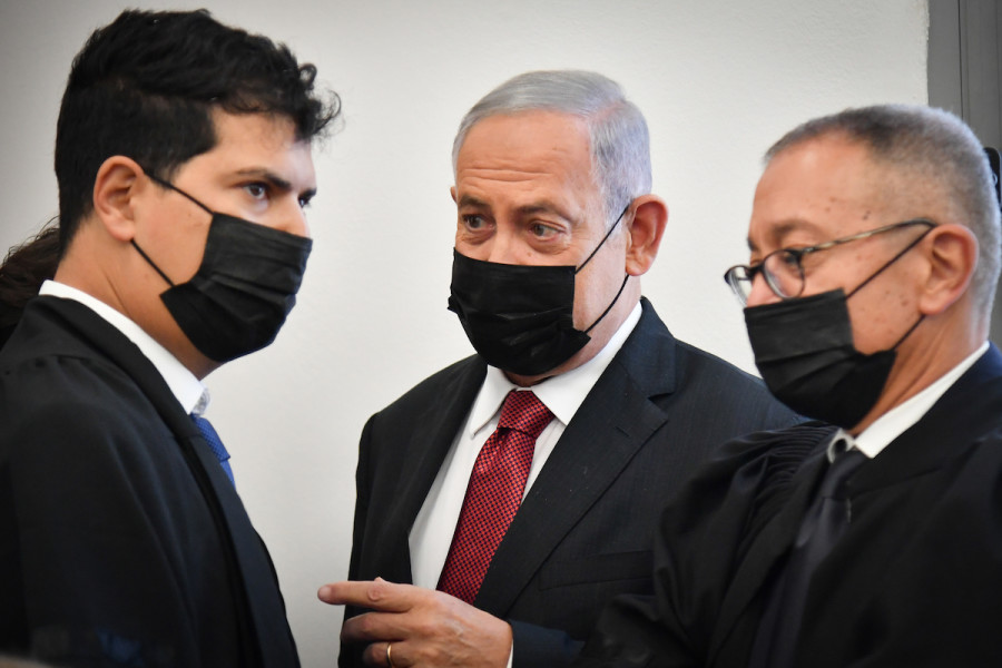Former Israeli Prime Minister Benjamin Netanyahu seen at a court hearing at the District Court in Jerusalem on Nov. 16, 2021. (Photo: Yoav Ari Dudkevitch/POOL)