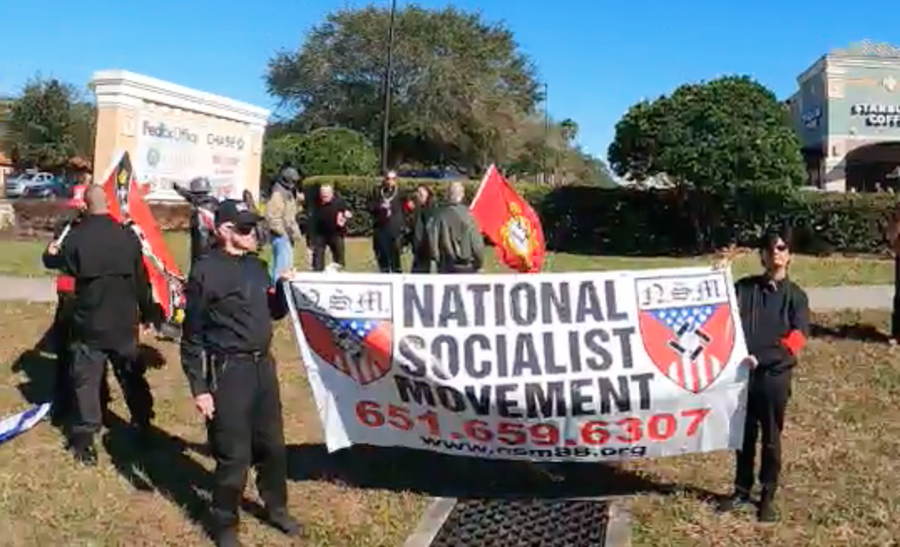 Neo-Nazi rally in Orlando, Florida, Jan. 29, 2022 (Photo: StopAntisemitism.org/Twitter)