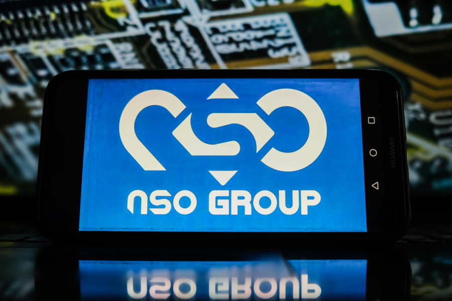 Illustrative image – NSO Group logo displayed on a smartphone. (Photo: Omar Marques/SOPA Images/Sipa USA)