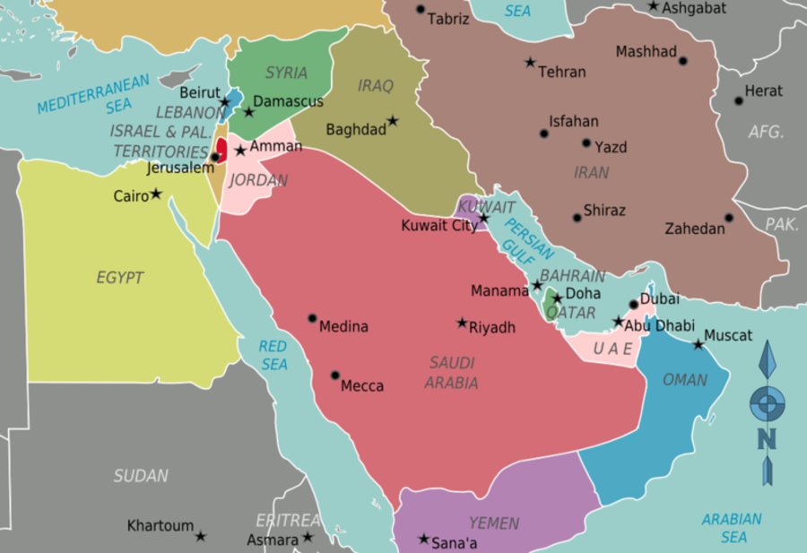 Map of the Middle East (Photo: Wikimedia Commons)
