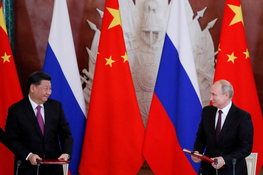 Chinese President Xi Jinping and Russian President Vladimir Putin during a signing ceremony in Moscow, Russia, Jun. 5, 2019. (Photo: Reuters/Evgenia Novozhenina)