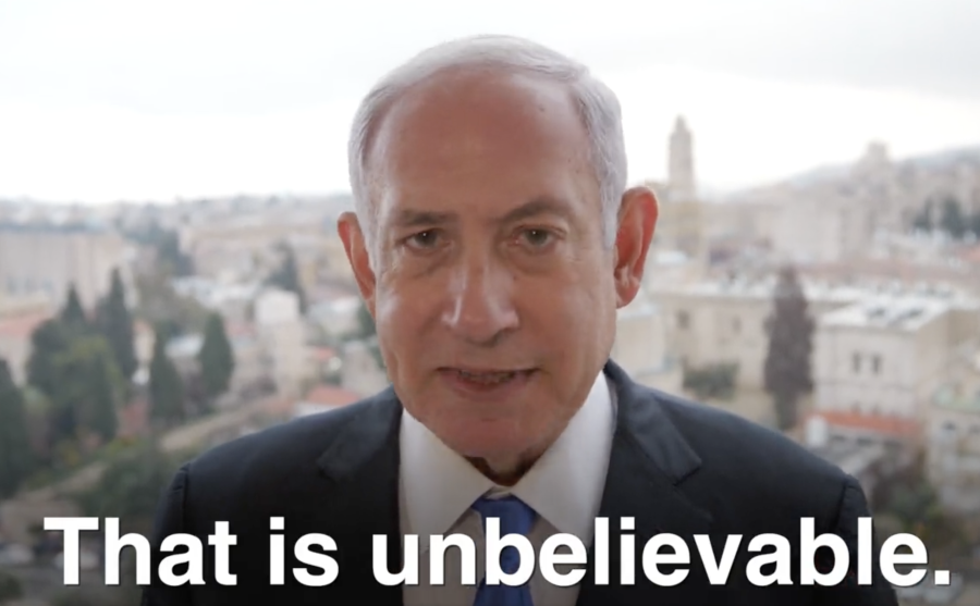 Former Israeli Prime Minister Benjamin Netanyahu in a video on Twitter (Photo: Screenshot)