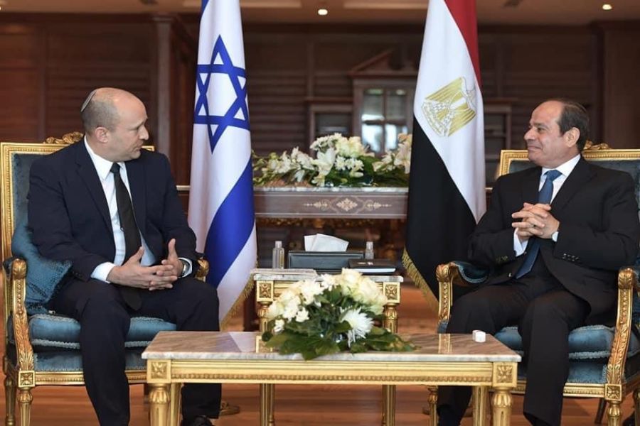 Israeli Prime Minister Bennett and Egyptian President El-Sisi meet in Sharm el-Sheikh, Sep. 2022 (Photo: Koby Gideon/GPO)