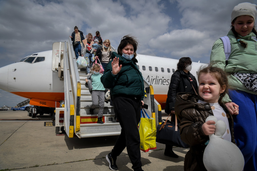 Illustrative - Jewish Ukrainians who fled war zones in Ukraine, arriving on a rescue flight at Ben-Gurion International Airport near Tel Aviv, March 17, 2022. (Photo: Yossi Zeliger/Flash90)