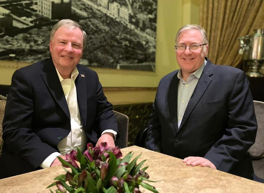 Joel C. Rosenberg interviews Rep. Doug Lamborn, R-Colorado at the King David Hotel in Jerusalem (Photo: ALL ISRAEL NEWS)