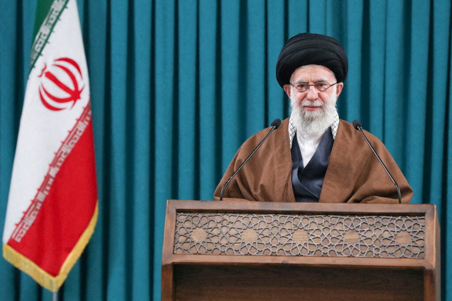 Iranian Supreme Leader Ayatollah Ali Khamenei delivers a televised speech in Tehran, Iran, March 1, 2022. (Photo: Official Khamenei Website/Handout via Reuters)