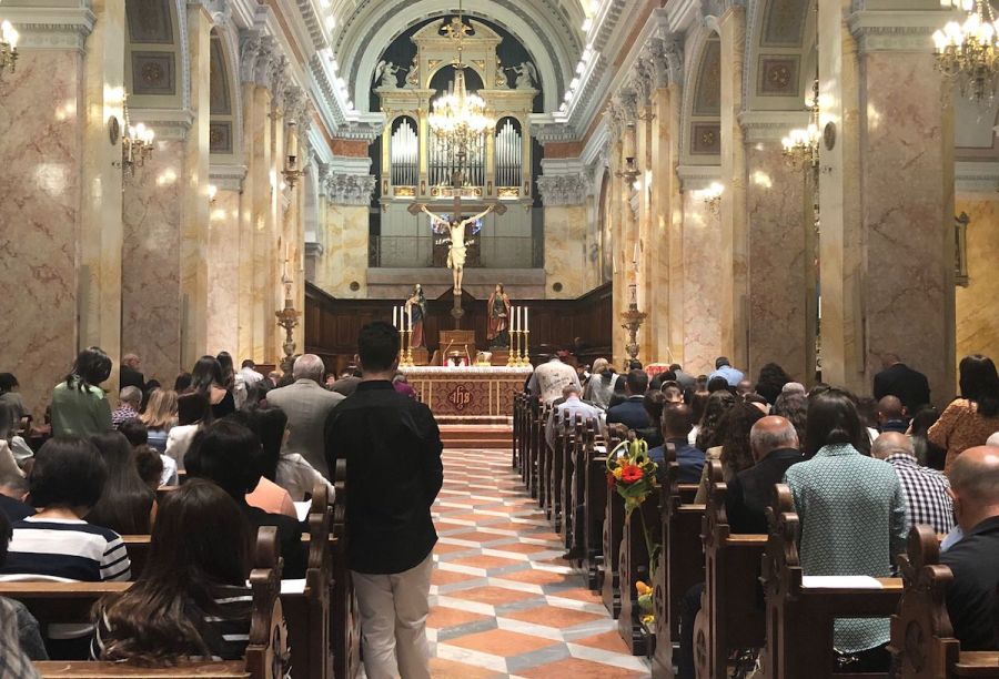 Palm Sunday service in Jerusalem, April 10, 2022 (Photo: ALL ISRAEL NEWS)