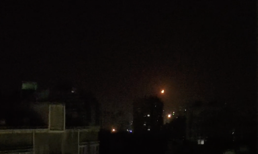 Video released by Syrian state media on Apr. 27, 2022, which claims to show Syrian air defenses firing at an Israeli attack near Damascus. (Photo: Screenshot)