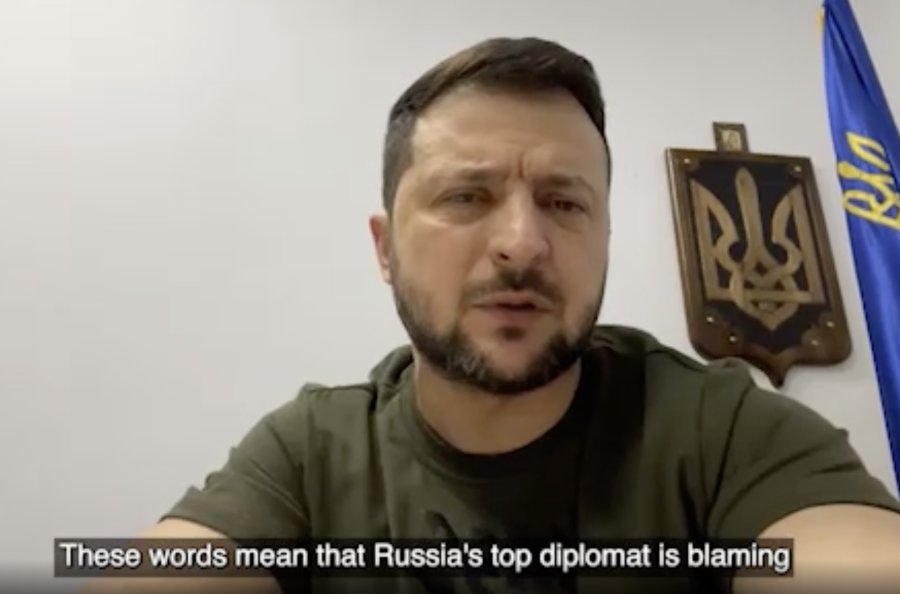 Ukrainian President Volodymyr Zelenskyy responds in his nightly video to Russian Foreign Minister Sergei Lavrov's ‘Nazi’ comments (Photo: Screenshot)