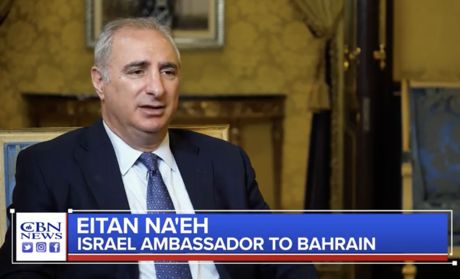 Eitan Na’eh, Israel’s ambassador to Bahrain, in interview with CBN’s Middle East Bureau Chief Chris Mitchell (Photo: Screenshot)