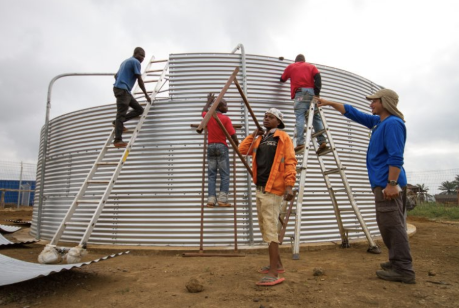 Water tank built by Owini in Angola (Photo: Mitrelli Group)