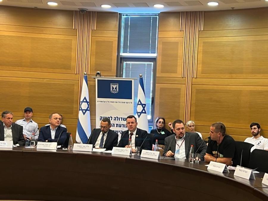Inaugural 2022 meeting of the Knesset Israel Victory Caucus (Photo: Maayan Hoffman)