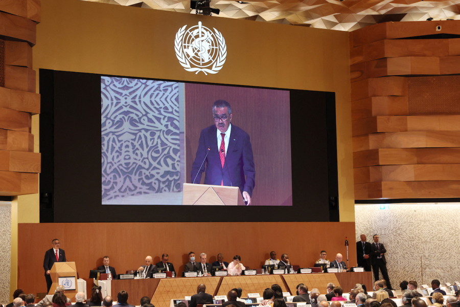 Director-General of the World Health Organization (WHO) Tedros Adhanom Ghebreyesus addresses the 75th World Health Assembly at the United Nations in Geneva, Switzerland, May 22, 2022. (Photo: Reuters/Denis Balibouse)