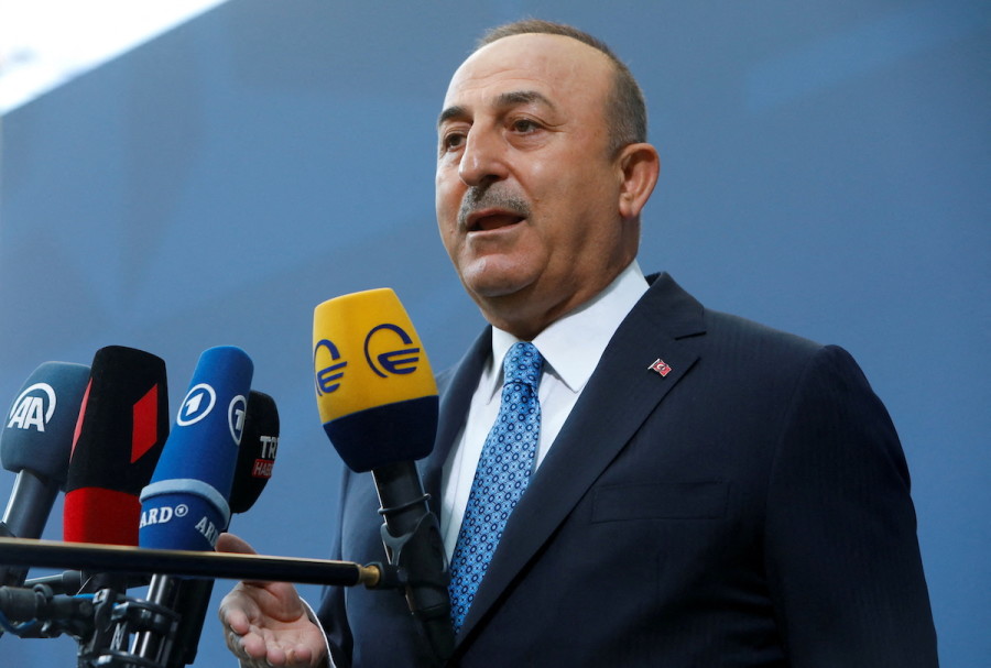 Turkish Foreign Minister Mevlüt Çavuşoğlu arrives for a two day NATO foreign ministers meeting in Berlin, Germany, May 14, 2022. (Photo: REUTERS/Michele Tantussi/File Photo)