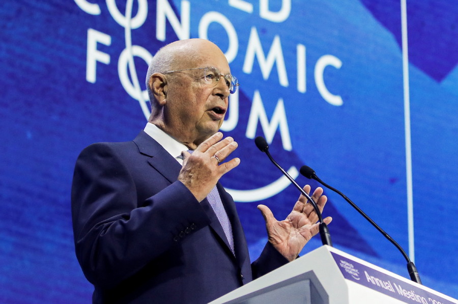 Founder and Executive Chairman Klaus Schwab addresses the delegates during the opening ceremony of the World Economic Forum in Davos, Switzerland, May 23, 2022. (Photo: REUTERS/Arnd Wiegmann)