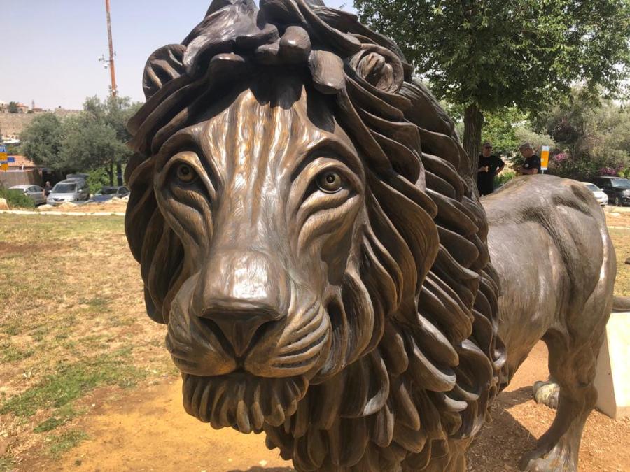 The Lion of Judah, a sculpture by American Christian Max Greiner, dedicated in Jerusalem, June 1. 2022. (Photo: All Israel News)