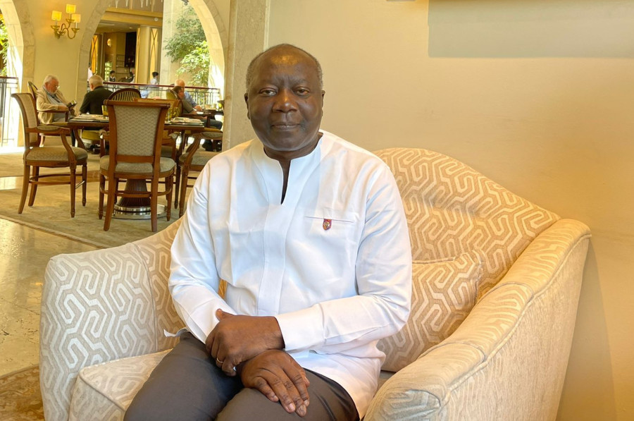 Ghana’s Minister of Finance Ken Ofori-Atta in Jerusalem, June 2, 2022 (Photo: ALL ISRAEL NEWS)