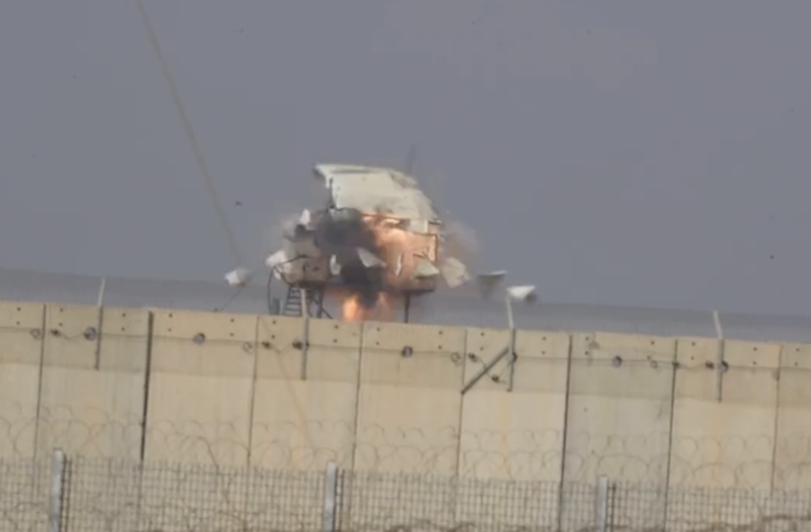 The IDF hits a Hamas observation post in Gaza in response to rocket fire into southern Israel (Photo: Screenshot IDF vide)