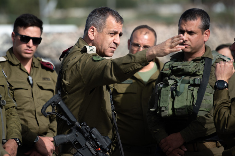 IDF Chief of Staff Lt. Gen. Aviv Kochavi at the scene of a shooting attack south of Nablus, May 3, 2021. (Photo: Sraya Diamant/Flash90)