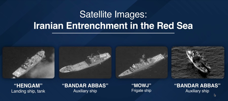 Screenshot from Israeli Defense Minister Benny Gantz's presentation, Security Challenges for Europe