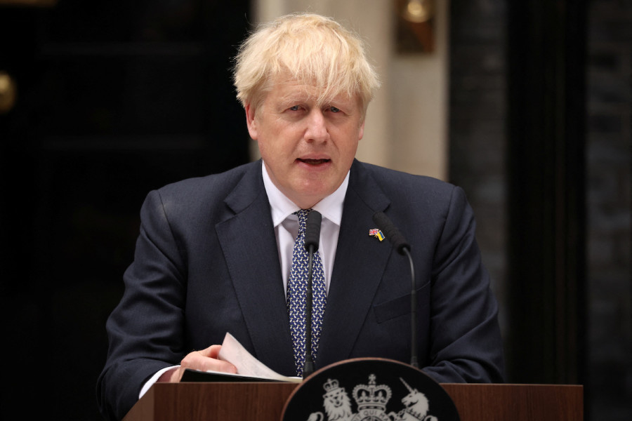 British Prime Minister Boris Johnson makes a statement at Downing Street in London, Britain, July 7, 2022. (Photo: REUTERS/Phil Noble)