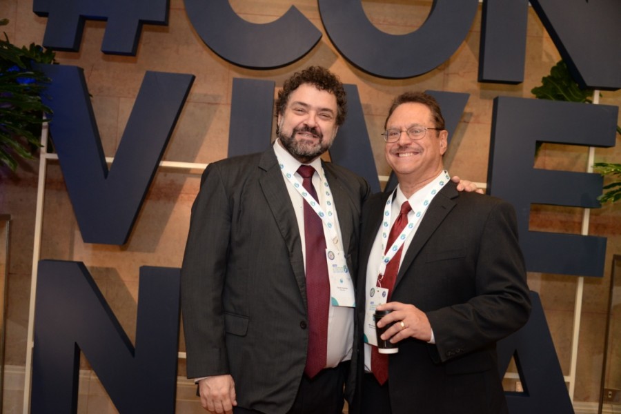 President of Latino Coalition for Israel Mario Bramnick (r) with Executive Director of the Latin American Jewish Congress Claudio Epelman (Photo courtesy)