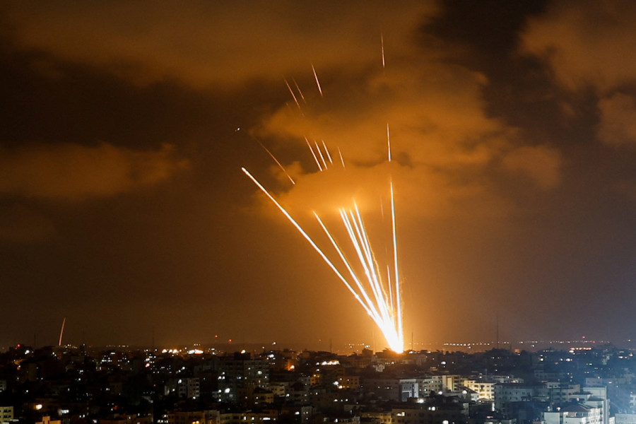 Rockets fired by Palestinian militants into Israel, amid Israeli-Palestinian fighting, in Gaza City, August 5, 2022. (Photo: REUTERS/Mohammed Salem)