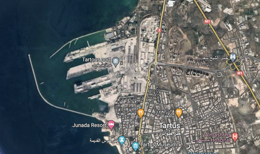 Illustrative: A satellite image of the Syrian port city of Tartus (Photo: Screenshot Google maps)