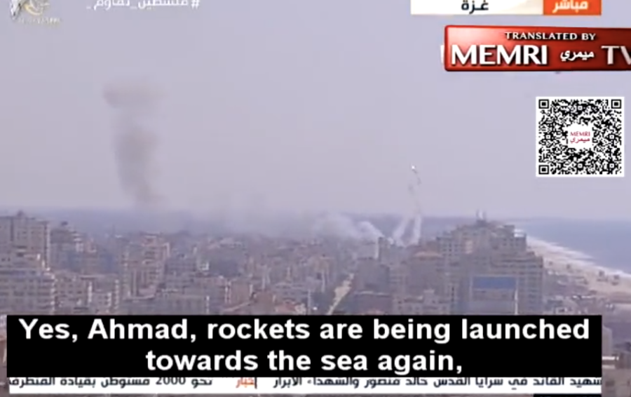A rocket, shot by the Palestinian Islamic Jihad, misfires and lands in a Gazan neighborhood (Photo: Screenshot)