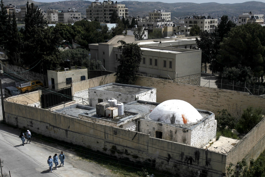Palestinians opened fire on Jewish pilgrims headed to Joseph's Tomb, seen in this photo after vandalized in April. (Photo: Nasser Ishtayeh/Flash90)