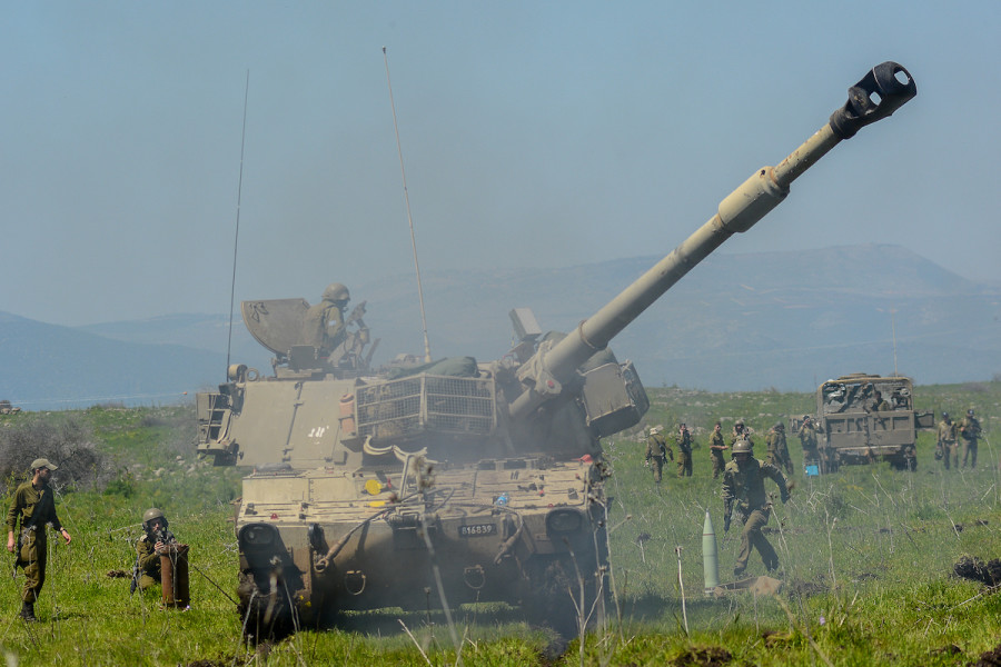 Artillery reserve soldiers take part in a drill in northern Israel, March 28, 2022. (Photo: Michael Giladi/Flash90)