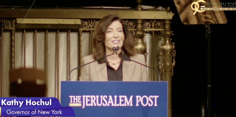 New York Governor Kathy Hochul at the Jerusalem Post Conference in New York, Sep. 12, 2022 (Photo: Screenshot)