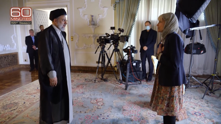 Iranian President Ebrahim Raisi in CBS' “60 Minutes” interview (Photo: Screenshot)