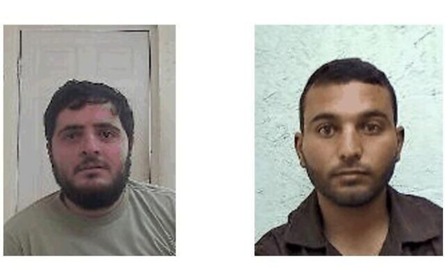 Aslam Tubasi (right) and Anas Maraeva (left), members of a Hamas cell arrested by Israeli security forces in the West Bank in October 2022. (Photo: Israel Security Agency)