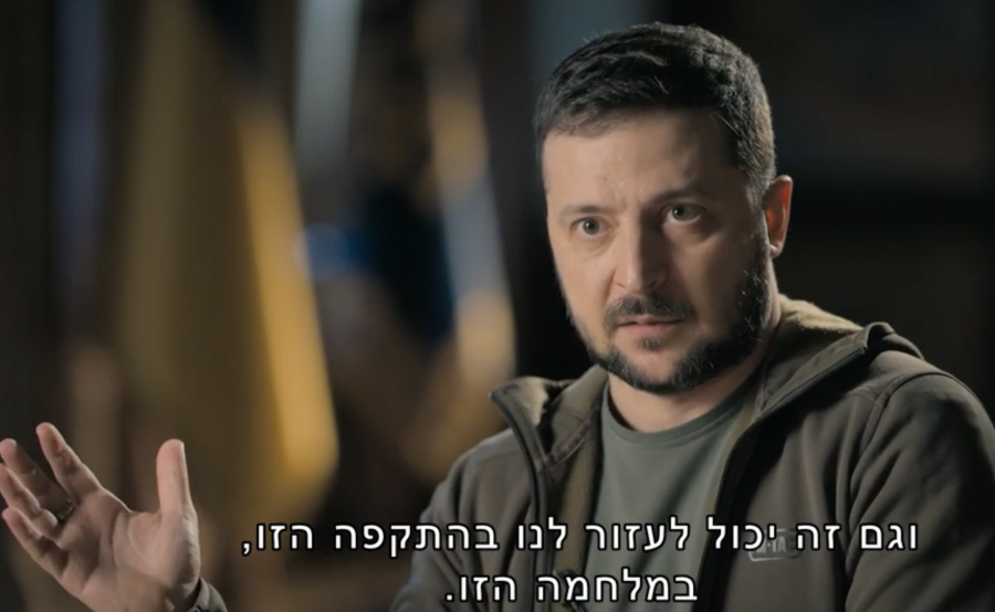 Ukrainian President Volodymyr Zelenskyy in an interview with the Israeli investigative show 'Uvda' in Kyiv, aired on Oct. 31, 2022. (Photo: Screenshot)