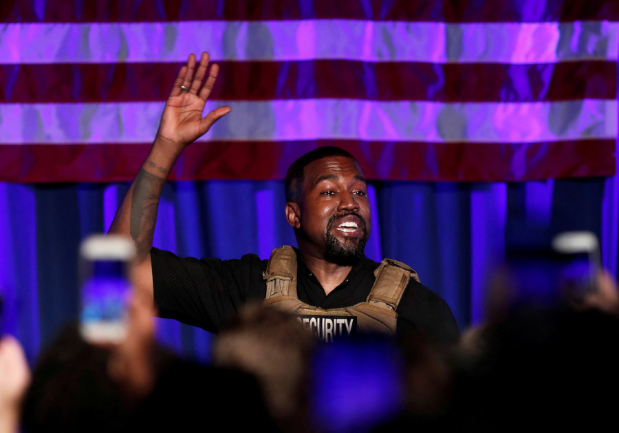Kanye West holds his first rally in support of his presidential bid in North Charleston, South Carolina, July 19, 2020. (Photo: REUTERS/Randall Hill)