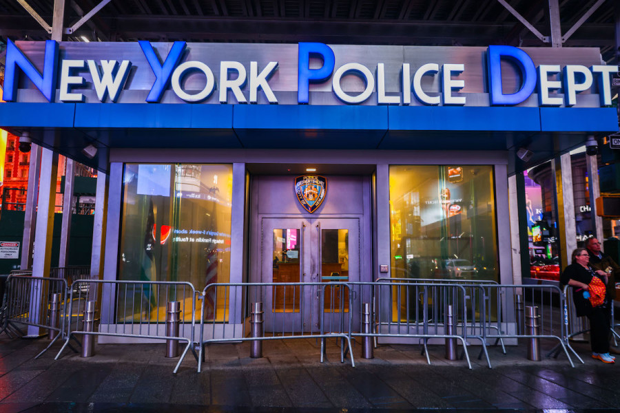 NYPD building is seen in Times Square in New York, Oct. 24, 2022. (Photo: Beata Zawrzel/NurPhoto via Reuters)