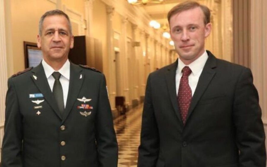 IDF Chief of Staff Aviv Kochavi and US National Security Advisor Jake Sullivan meet in Washington on June 23, 2021. (Israel Defense Forces)