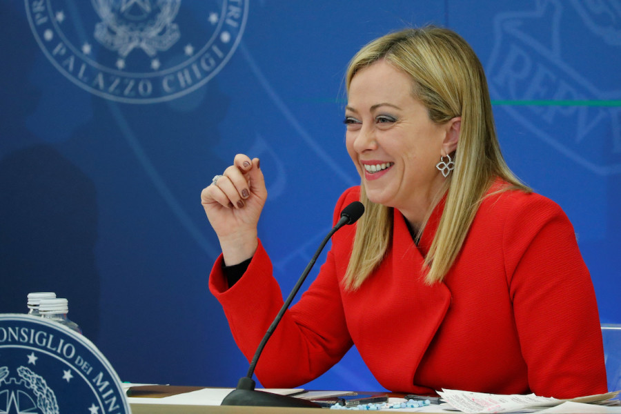 Italian Prime Minister Giorgia Meloni at a news conference to present her government's first budget in Rome, Italy, Nov. 22, 2022. (Photo: REUTERS/Remo Casilli)