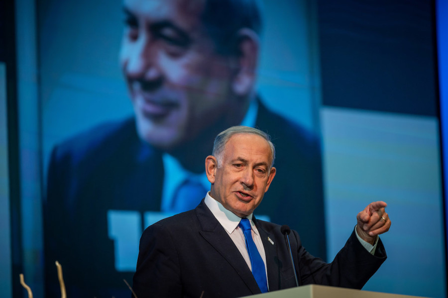 Likud party chairman MK Benjamin Netanyahu during his new book launch event in Jerusalem, Nov. 14, 2022. (Photo: Yonatan Sindel/Flash90)