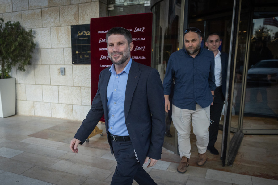 Religious Zionism party head MK Bezalel Smotrich seen after coalition talks at a hotel in Jerusalem, Nov. 30, 2022. (Photo: Yonatan Sindel/Flash90)