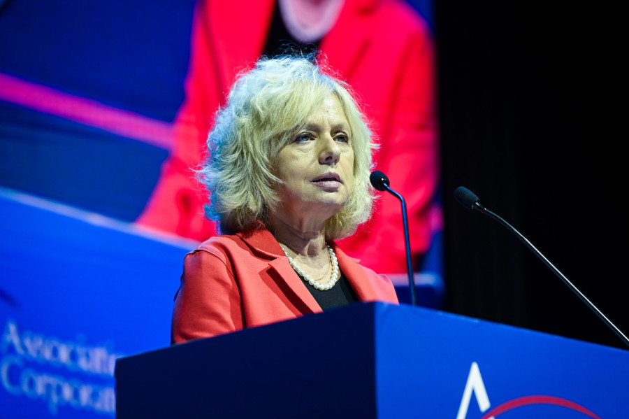 Attorney General Gali Baharav-Miara attends a conference of the Israeli chapter of the Association of Corporate Counsel (ACC), in Tel Aviv, July 5, 2022. (Photo: Avshalom Sassoni/Flash90)