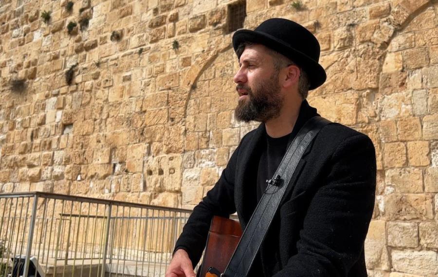 Yair Levi in front of the Western Wall in Jerusalem's Old City (Photo courtesy)