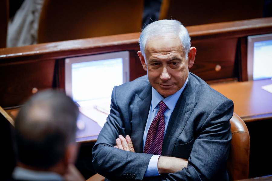 Likud Head Benjamin Netanyahu seen during a plenum session at the Knesset assembly hall in Jerusalem, Dec. 19, 2022. (Photo: Olivier Fitoussi/Flash90)